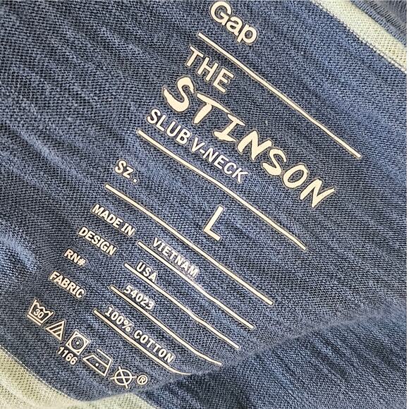 Gap The Stinson Slub V Neck Cotton Tee Size Large - Picture 3 of 4